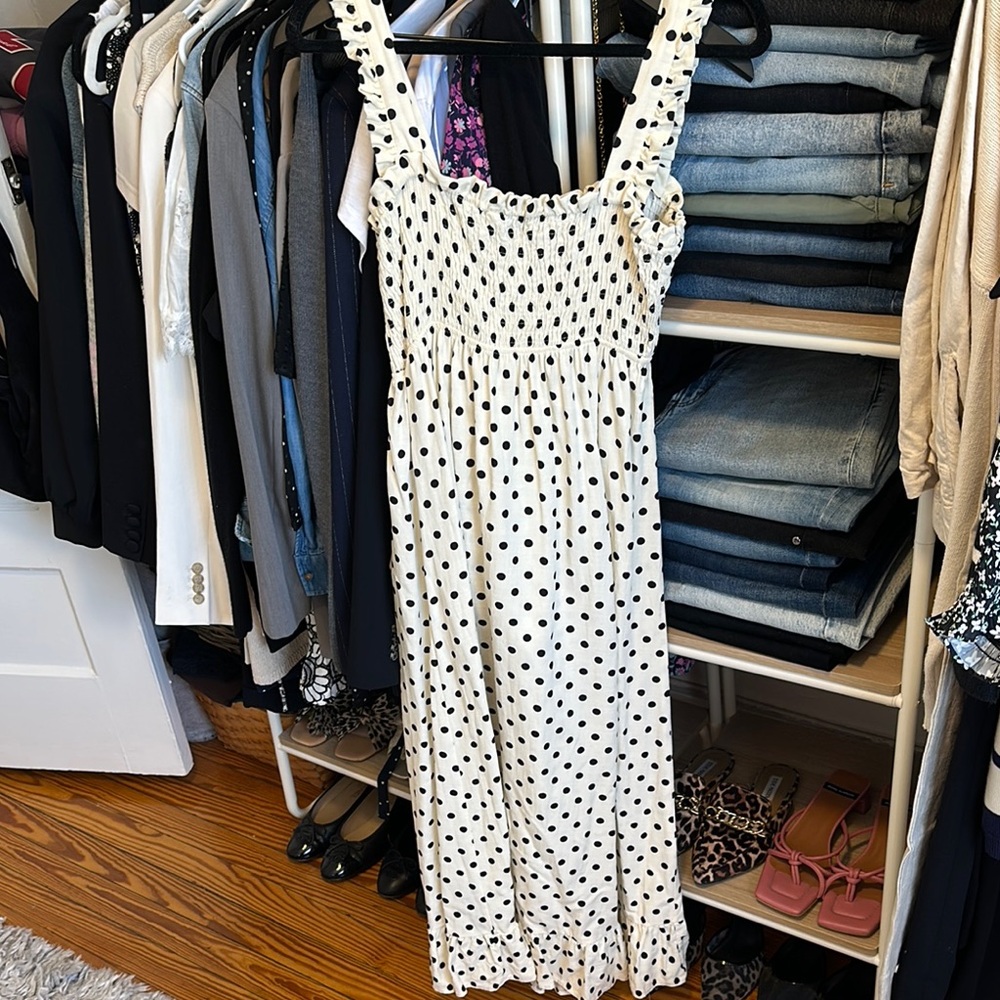Zara Black and White Sleeveless Maxi Sundress